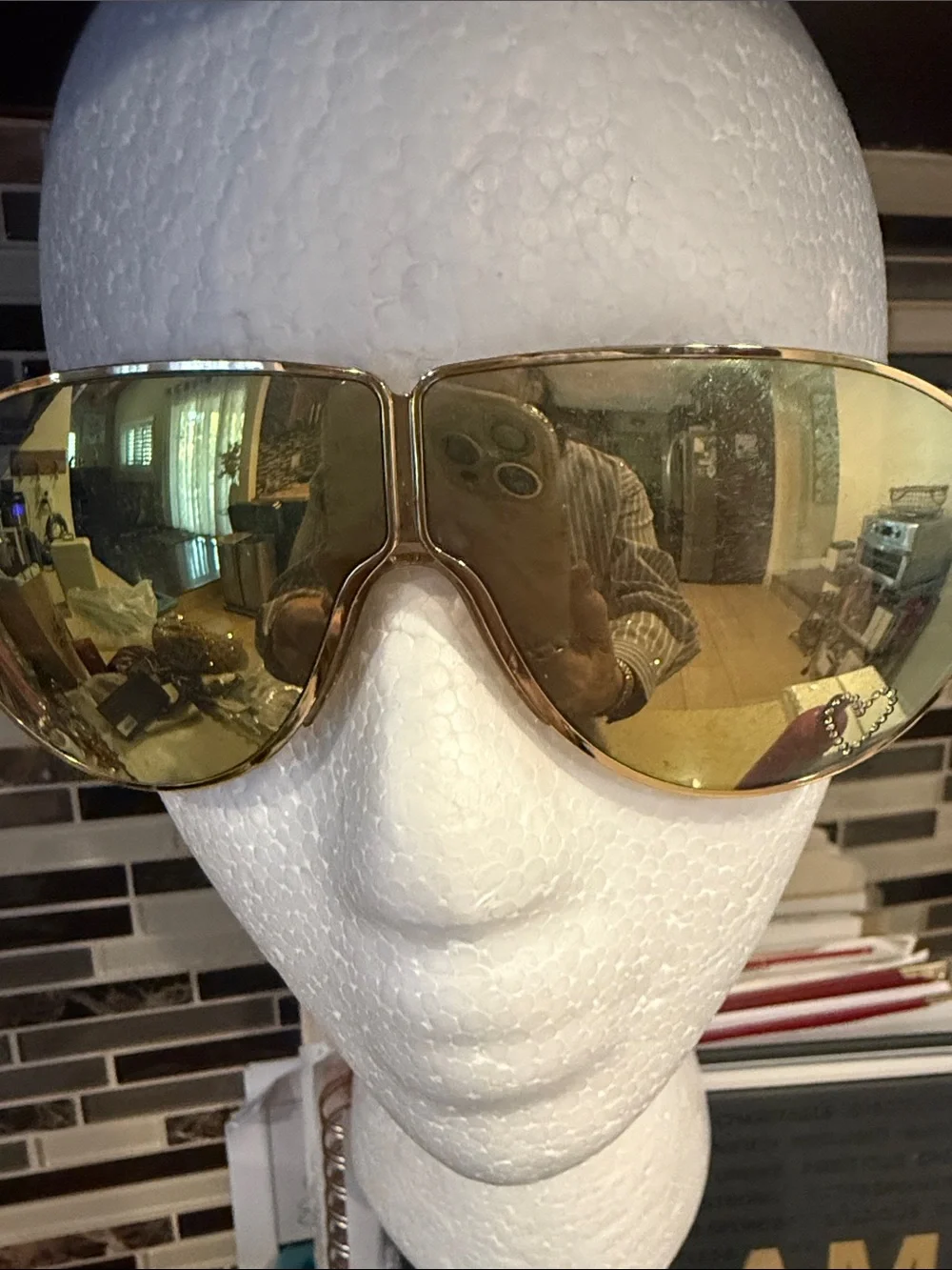 Stella McCartney Gold Mirrored Aviator Sunglasses